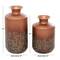 Set of 2 Bronze Metal Farmhouse Vase, 13&#x22;, 10&#x22;